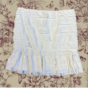 Max Studio White Ruffle Tiered Mini Skirt